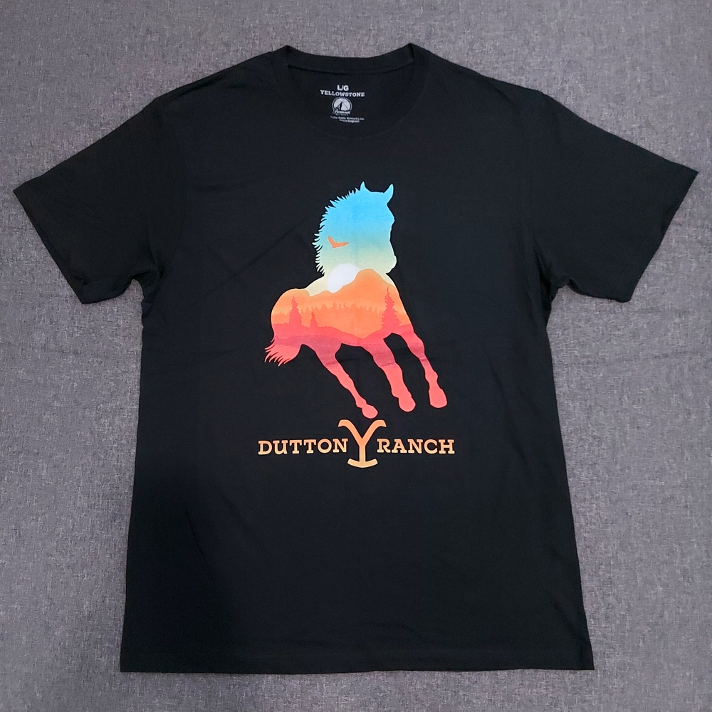 Yellowstone Dutton Ranch Black Graphic Tee Shirt